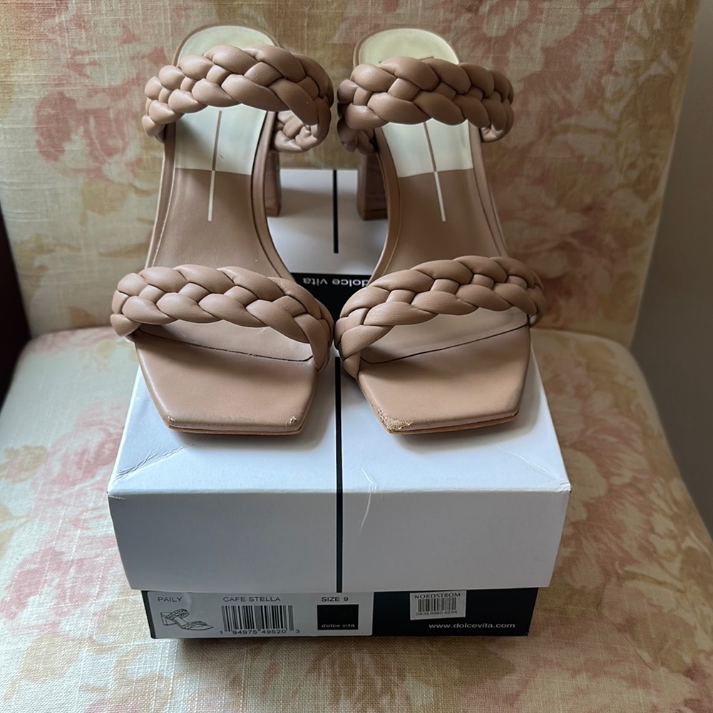 Dolce Vita Tan Braided Heeled Sandals